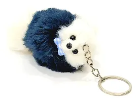 JSR KEYCHAIN AND KEYRING COMPATIBLE WITH CAR AND BIKES (ROYAL ENFIELD | SUZUKI | BMW | AUDI | TATA | HYUNDAI | HONDA | MERCEDES | TOYOTA | NISSAN | RENAULT | FORD) (BLUE STUFF DOG WITH POUCH)-thumb1