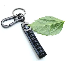 JSR ENTERPRISES PRESENTS LEATHER KEYCHAINS AND KEYRINGS COMPATIBLE WITH CAR AND BIKES ( TVS ) (TVS BLACK LEATHER STRAP SIMPLE)-thumb2