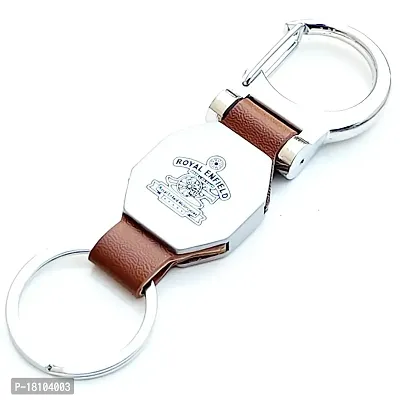 JSR ENTERPRISES PRESENTS LEATHER KEYCHAINS AND KEYRINGS COMPATIBLE WITH CAR AND BIKE (ROYAL ENFIELD) (ROYAL ENFIELD 3D NAME)-thumb2