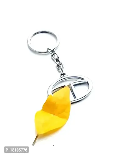 JSR ENTERPRISES PRESENTS LEATHER KEYCHAINS AND KEYRINGS COMPATIBLE WITH CARS AND BIKE ( TATA ) (TATA STEEL SILVER)