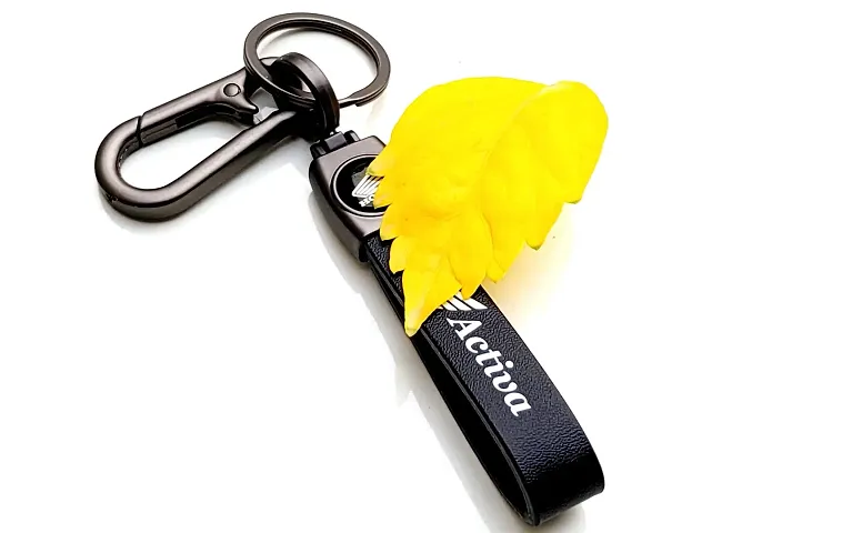 JSR ENTERPRISES PRESENTS LEATHER KEYCHAINS AND KEYRINGS COMPATIBLE WITH CARS AND BIKES ( HOND?A ACTIVA )