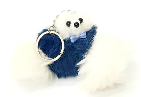 JSR KEYCHAIN AND KEYRING COMPATIBLE WITH CAR AND BIKES (ROYAL ENFIELD | SUZUKI | BMW | AUDI | TATA | HYUNDAI | HONDA | MERCEDES | TOYOTA | NISSAN | RENAULT | FORD) (BLUE STUFF DOG WITH POUCH)-thumb2