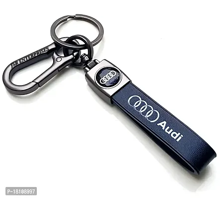 JSR ENTERPRISES PRESENTS LEATHER KEYCHAIN AND KEYRING COMPATIBLE WITH AUDI (FREE POP IT BUBBLE KEYCHAIN) (AUDI PRINTED LEATHER KEYCHAIN)