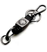 JSR ENTERPRISES PRESENTS LEATHER KEYCHAINS AND KEYRINGS COMPATIBLE WITH CARS AND BIKES ( ROYAL ENFIELD ) (ROYAL ENFIELD BLACK THREAD LEATHER)-thumb2