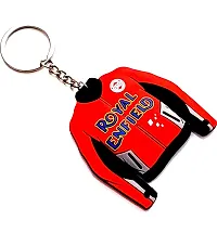 JSR ENTERPRISES PRESENTS LEATHER KEYCHAINS AND KEYRINGS COMPATIBLE WITH CARS AND BIKES ( ROYAL ENFIELD ) (ROYAL ENFIELD RED JACKET)-thumb2