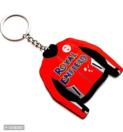 JSR ENTERPRISES PRESENTS LEATHER KEYCHAINS AND KEYRINGS COMPATIBLE WITH CARS AND BIKES ( ROYAL ENFIELD ) (ROYAL ENFIELD RED JACKET)-thumb3