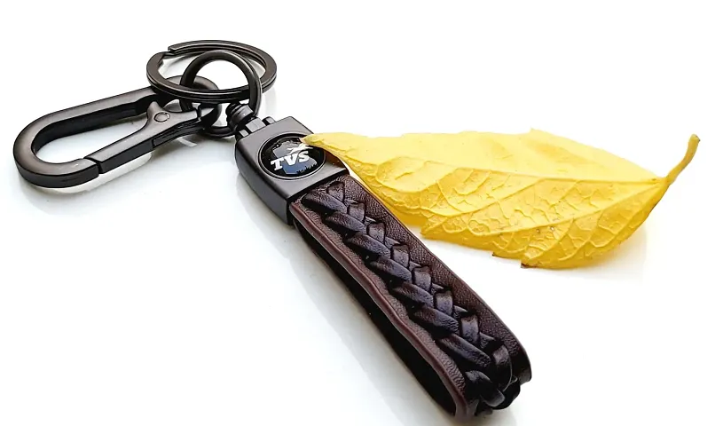 JSR ENTERPRISES PRESENTS LEATHER KEYCHAINS AND KEYRINGS COMPATIBLE WITH CAR AND BIKES ( TVS )