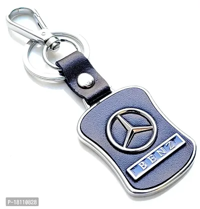 JSR ENTERPRISES PRESENTS PREMIUM LEATHER KEYCHAIN AND KEYRING COMPATIBLE WITH MERCEDE-S BEN-Z CAR AND BIKE (BASIC EDITION)