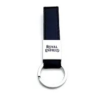 JSR ENTERPRISES PRESENTS LEATHER KEYCHAINS AND KEYRINGS COMPATIBLE WITH CARS AND BIKES ( ROYAL ENFIELD ) (ROYAL ENFIELD BLACK LEATHER STRAP PLAIN)-thumb2