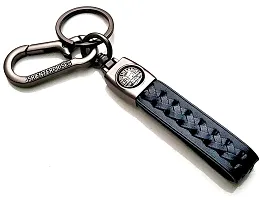 JSR ENTERPRISES PRESENTS LEATHER KEYCHAINS AND KEYRINGS COMPATIBLE WITH CAR AND BIKE ( ROYAL ENFIELD ) (ROYAL ENFIELD BLACK LEATHER STRAP HOOK)-thumb2