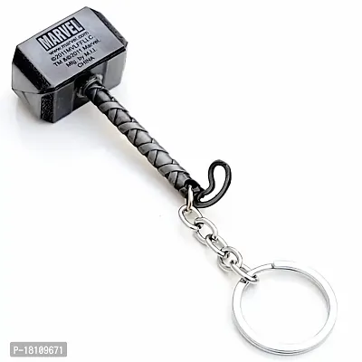 JSR ENTERPRISES PRESENTS MULTICOLORED BUY ONE GET ONE FREE THOR HAMMER KEYCHAIN AND KEYRING | THOR HAMMER | THOR KEYCHAIN | SHIVA TRIDENT KEYCHAIN FREE FOR CAR AND BIKE (THOR HAMMER KEYCHAIN GREY)-thumb3