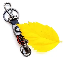 JSR ENTERPRISES PRESENTS LEATHER KEYCHAINS AND KEYRINGS COMPATIBLE WITH CAR AND BIKES ( HONDA ACTIVA ) (HOND-A ACTIVA RED THREAD LEATHER)-thumb2