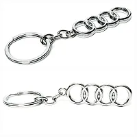 JSR ENTERPRISES PRESENTS LEATHER KEYCHAIN AND KEYRING COMPATIBLE WITH AUDI (FREE POP IT BUBBLE KEYCHAIN) (AUD-I STEEL SILVER PACK OF 2)-thumb3