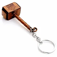 JSR ENTERPRISES PRESENTS MULTICOLORED BUY ONE GET ONE FREE THOR HAMMER KEYCHAIN AND KEYRING | THOR HAMMER | THOR KEYCHAIN | SHIVA TRIDENT KEYCHAIN FREE FOR CAR AND BIKE (THOR HAMMER KEYCHAIN BRONZE)-thumb2