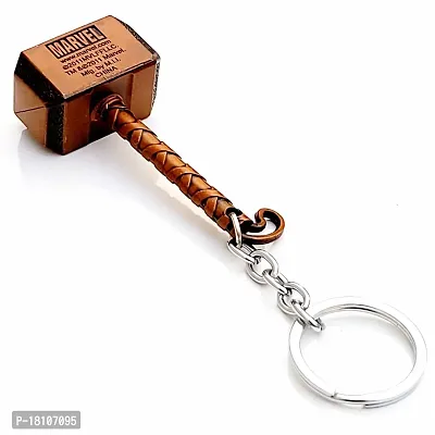 JSR ENTERPRISES PRESENTS MULTICOLORED BUY ONE GET ONE FREE THOR HAMMER KEYCHAIN AND KEYRING | THOR HAMMER | THOR KEYCHAIN | SHIVA TRIDENT KEYCHAIN FREE FOR CAR AND BIKE (THOR HAMMER KEYCHAIN BRONZE)-thumb3