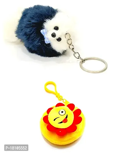 JSR KEYCHAIN AND KEYRING COMPATIBLE WITH CAR AND BIKES (ROYAL ENFIELD | SUZUKI | BMW | AUDI | TATA | HYUNDAI | HONDA | MERCEDES | TOYOTA | NISSAN | RENAULT | FORD) (BLUE STUFF DOG WITH POUCH)
