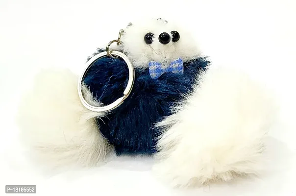 JSR KEYCHAIN AND KEYRING COMPATIBLE WITH CAR AND BIKES (ROYAL ENFIELD | SUZUKI | BMW | AUDI | TATA | HYUNDAI | HONDA | MERCEDES | TOYOTA | NISSAN | RENAULT | FORD) (BLUE STUFF DOG WITH POUCH)-thumb4