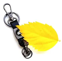 JSR ENTERPRISES PRESENTS LEATHER KEYCHAINS AND KEYRINGS COMPATIBLE WITH CAR AND BIKES ( HONDA ACTIVA ) (HOND-A ACTIVA BLACK THREAD LEATHER)-thumb2