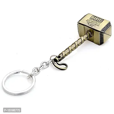 JSR ENTERPRISES PRESENTS MULTICOLORED BUY ONE GET ONE FREE THOR HAMMER KEYCHAIN AND KEYRING | THOR HAMMER | THOR KEYCHAIN | SHIVA TRIDENT KEYCHAIN FREE FOR CAR AND BIKE (THOR HAMMER KEYCHAIN GOLD)-thumb4