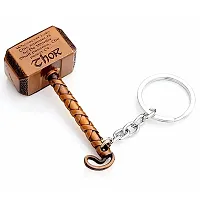 JSR ENTERPRISES PRESENTS MULTICOLORED BUY ONE GET ONE FREE THOR HAMMER KEYCHAIN AND KEYRING | THOR HAMMER | THOR KEYCHAIN | SHIVA TRIDENT KEYCHAIN FREE FOR CAR AND BIKE (THOR HAMMER KEYCHAIN BRONZE)-thumb1