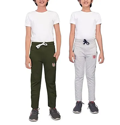 Classic Cotton Solid Track Pant For Boys , Pack Of 2