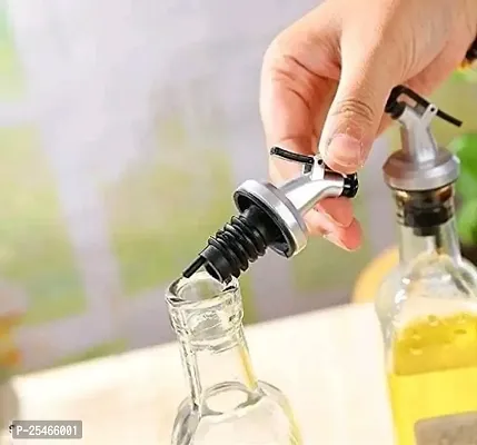 KRISHNA CREATION 500ml Glass Oil Dispenser Bottle for Kitchen Combo Organisation,Oil-Vinegar Bottle,Oil Bottle-2,SpiceJar-2,Oil Brush  Spatula-1,Funnel-1-thumb3