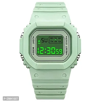 Motugaju Digital Green Color Back 7 Light Day/Date Watch for Boys  Girls Boys and Girls Watch-thumb2