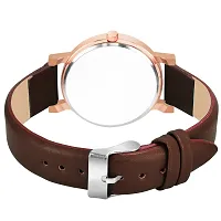 Motugaju Analog Round Dial Maroon Colour Leather Strap Preety Watch For Womens and Girls-thumb1