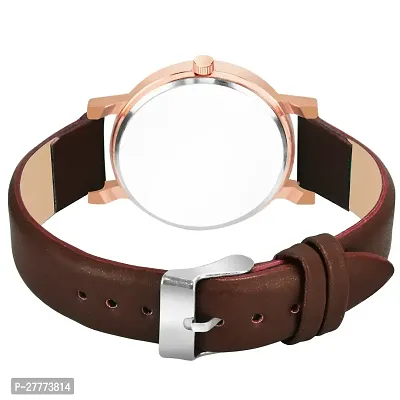 Motugaju Analog Round Dial Maroon Colour Leather Strap Preety Watch For Womens and Girls-thumb2