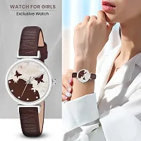 Stylish Brown Genuine Leather Analog Watch For Women-thumb1