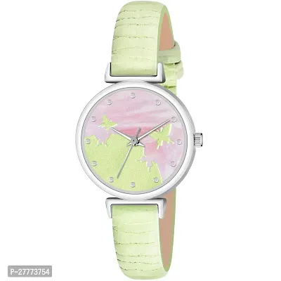 Stylish Green Genuine Leather Analog Watch For Women-thumb0