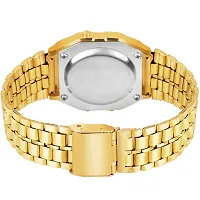 Motugaju Analog Digital Square Round Dial Stainless Steel Gold Belt Watch With Magnet Belt Fashionable Watch Combo For Girls Women-thumb3