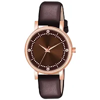 Motugaju Analog 4 Point Diamond Studded Round Attractive Dot Pattern Pink Brown White Dial Combo Watch For Girls And Womens-thumb3
