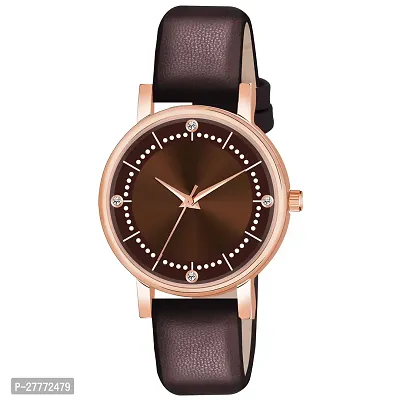 Motugaju Analog 4 Point Diamond Studded Round Attractive Dot Pattern Pink Brown White Dial Combo Watch For Girls And Womens-thumb4
