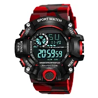 Digital Watch Shockproof Automatic Army Red Blue Color Strap Waterproof Digital Sports Combo Watch for Men Kids Watch for Boys Watch for Men Pack of 2-thumb2