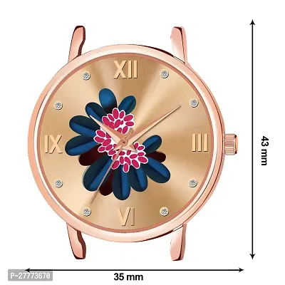 Motugaju Blue Color Flower Dial Designer Leather Belt Analog Watch For Women and Girls-thumb4