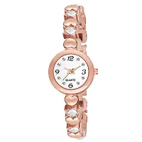 Motugaju Analog Round Dial Rosegold Blue Diamond Bracelet Belt Watch Combo Pack of 2 Watches Stylish Small Watch For Girls-thumb2