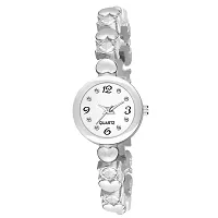 Motugaju Analog Round Dial Sky Silver Diamond Bracelet Belt Watch Combo Pack of 2 Watches Stylish Small Watch For Girls-thumb2