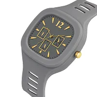 Motugaju Analog Grey Square Dial Silicon Strap ADDI Stylish Designer Watch Combo For Mens And Boys With Digital Black Led Watch-thumb4