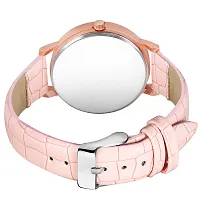 Motugaju Black Pink Color Flower Dial Designer Leather Belt Analog Combo Of 2 Watch For Women and Girls-thumb4