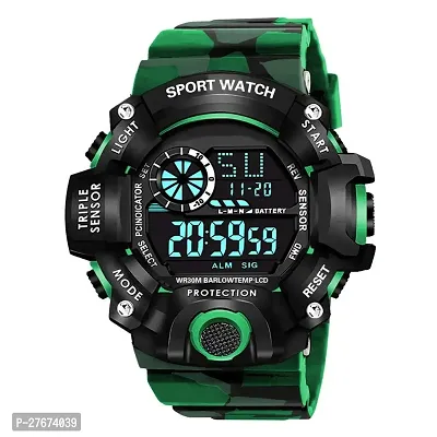 Digital Watch Shockproof Automatic Army Green Black Color Strap Waterproof Digital Sports Combo Watch for Men Kids Watch for Boys Watch for Men Pack of 2-thumb2