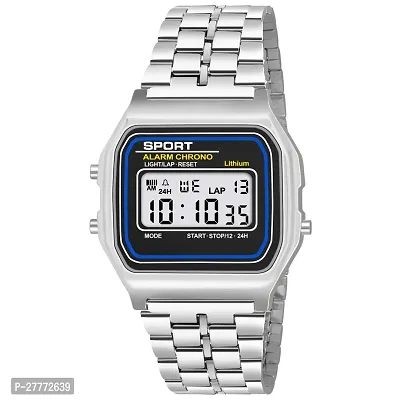 Stylish Silver Digital Unisex Watches-thumb0