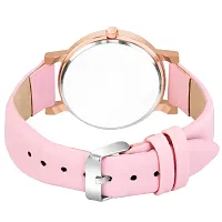 Motugaju Analog Round Dial Baby Pink Colour Leather Strap Preety Watch For Womens and Girls-thumb1