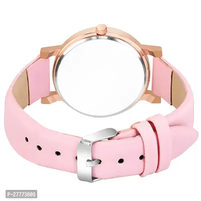 Motugaju Analog Round Dial Baby Pink Colour Leather Strap Preety Watch For Womens and Girls-thumb2