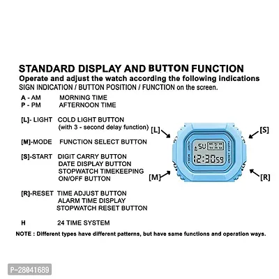 Motugaju Digital Blue Color Back 7 Light Day/Date Watch for Boys  Girls Boys and Girls Watch-thumb4