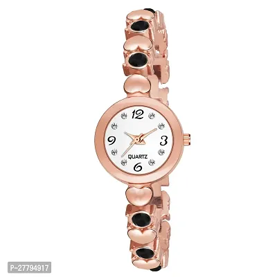 Motugaju Analog Round Dial Rosegold Black Diamond Bracelet Belt Watch Combo Pack of 2 Watches Stylish Small Watch For Girls-thumb2
