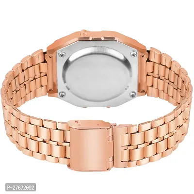 Motugaju Analog Digital Square Round Dial Stainless Steel Rosegold Belt Watch With Magnet Belt Fashionable Watch Combo For Girls Women-thumb4