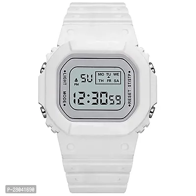 Motugaju Digital White Color Back 7 Light Day/Date Watch for Boys  Girls Boys and Girls Watch-thumb0