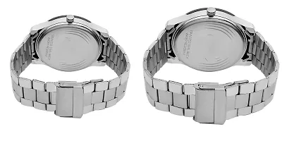 Analog Black Silver Stainless Steel Strap Combo Watch For Man Pack Of 2-thumb3