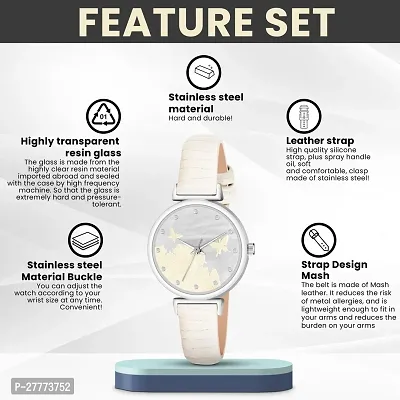 Stylish White Genuine Leather Analog Watch For Women-thumb4